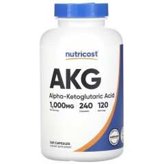 Nutricost, AKG (альфа-кетоглутаровая кислота), 1000 мг, 240 капсул (500 мг в 1 капсуле)